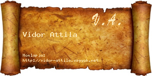 Vidor Attila névjegykártya