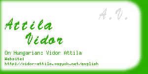 attila vidor business card